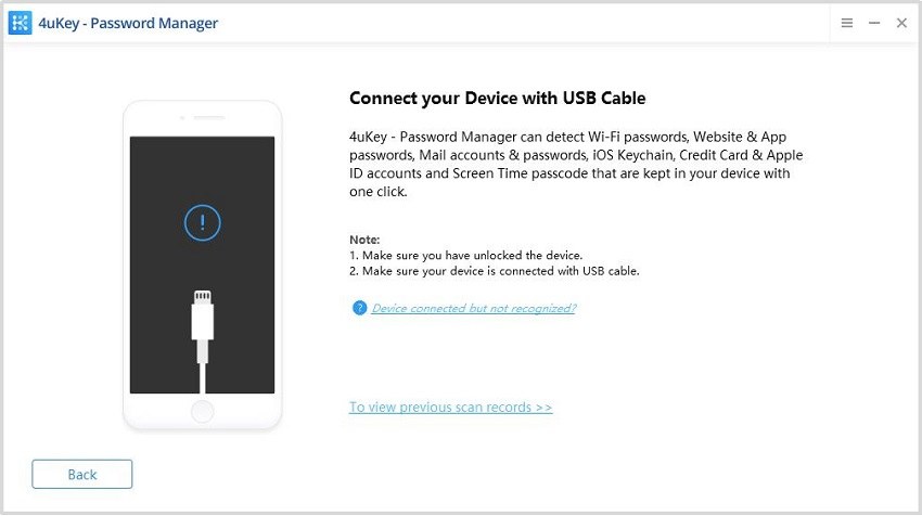 connect ios device - 4ukey password manager