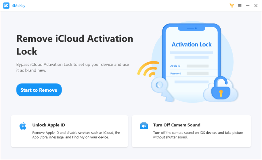 unlcok iCloud - 4MeKey interface