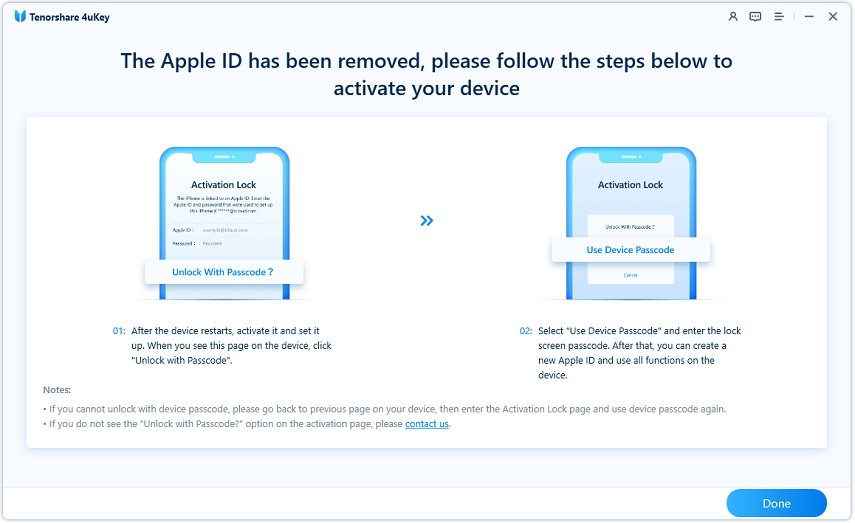set up iphone after removing apple id
