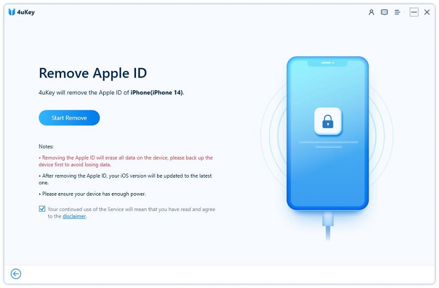start removing apple id