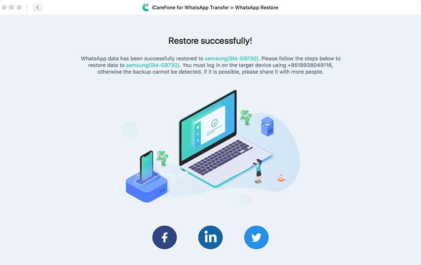 resore whatsapp data to android successfully- guide