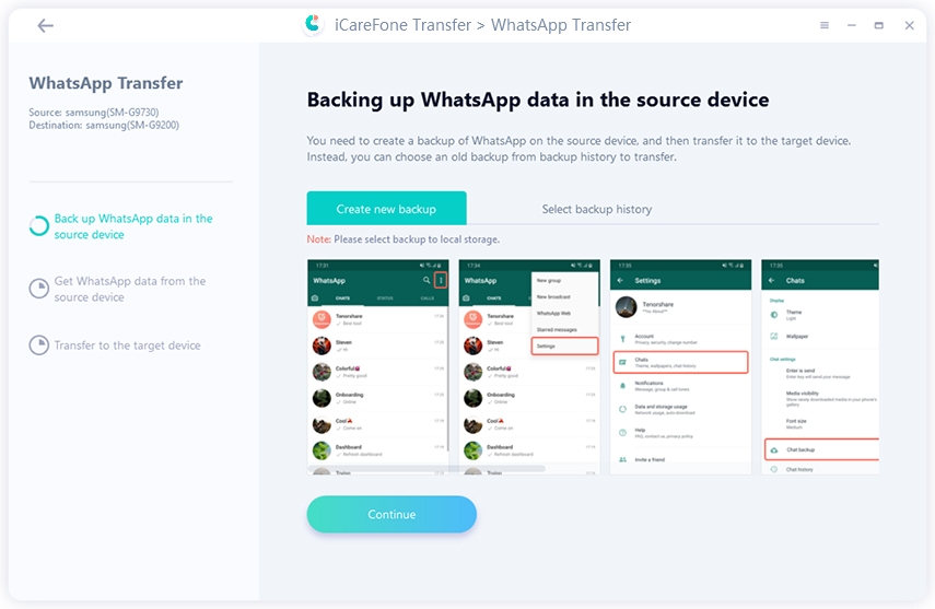 enable USB Debugging for whatsapp transfer guide