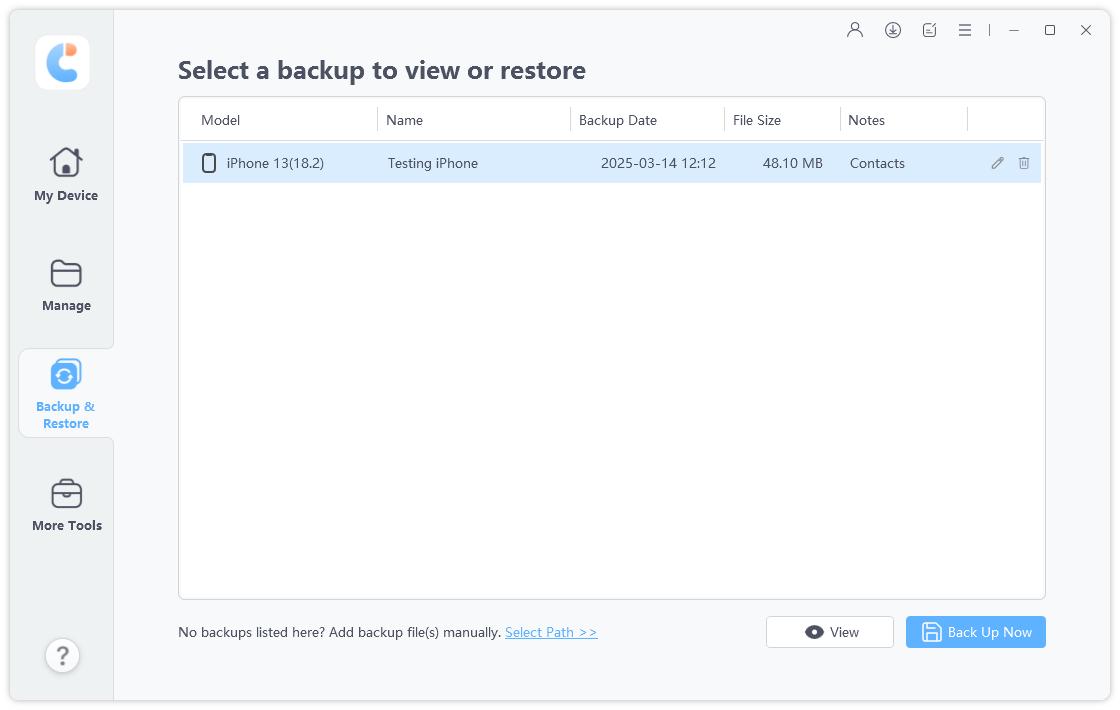 restore backup to iphone - icarefone guide