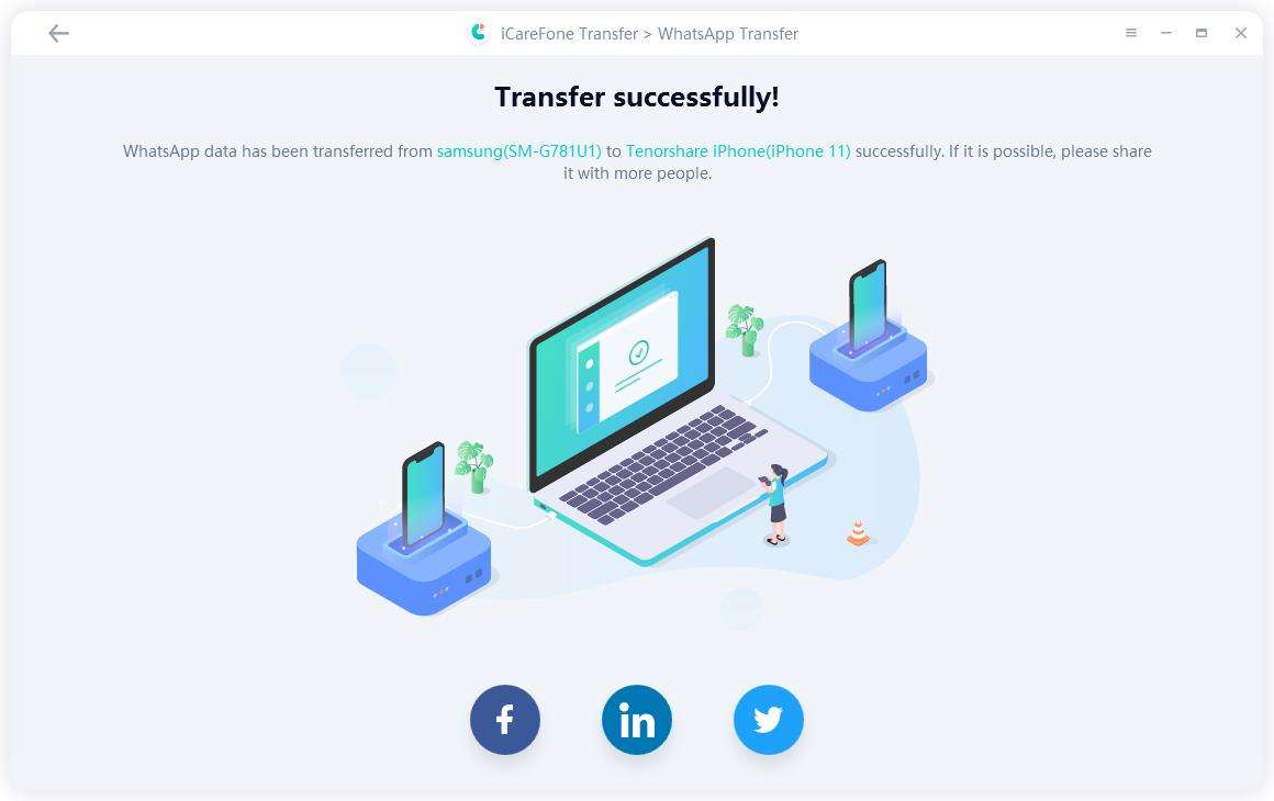 Transfer WhatsApp Messages from Android to iOS Successfully with icarefone tool