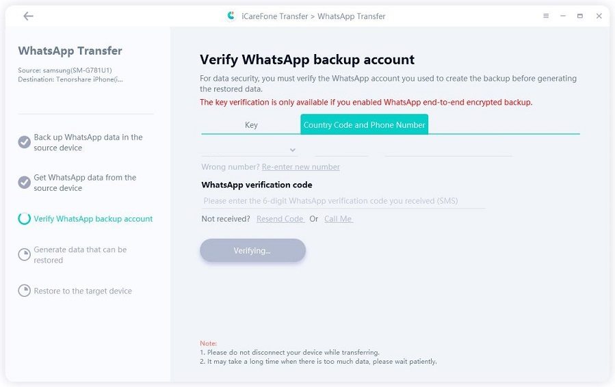 verifying whatsapp account