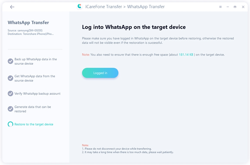 log in whatsapp on iphone