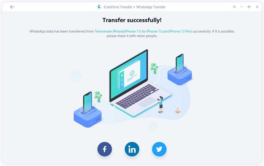 whatsapp transfer from iphone to iphone completely with icarefone