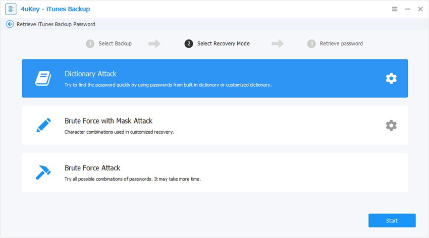 attack mode - 4ukey itunes backup guide