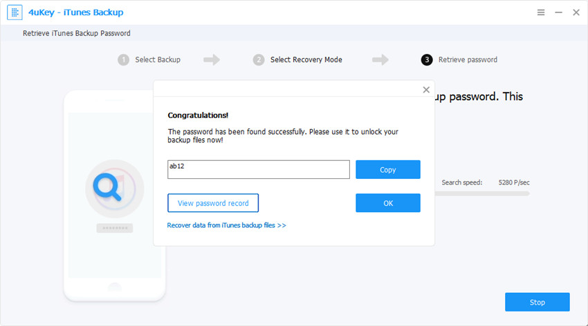 password found - 4ukey itunes backup guide