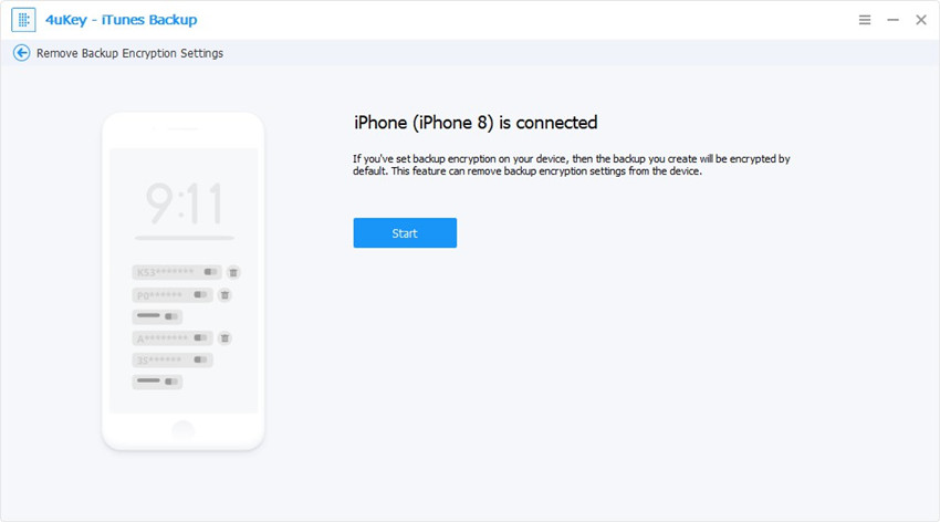 remove encryption - 4ukey itunes backup guide