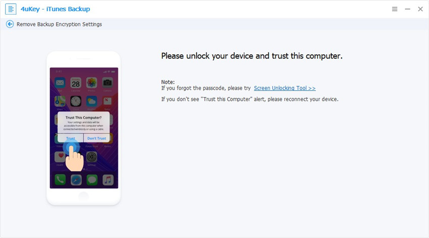 trust this computer - 4ukey itunes backup guide
