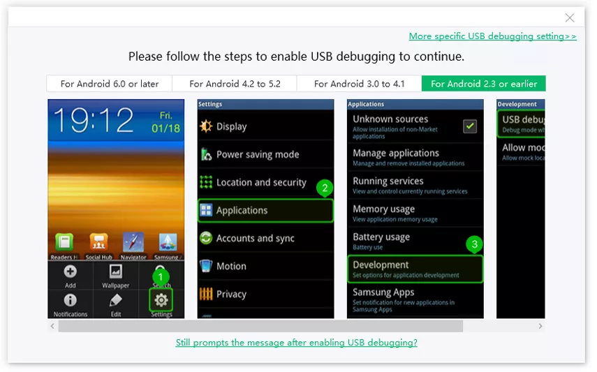 Tenorshare ReiBoot for Android enable Android with 2.3 or before usb debugging_4