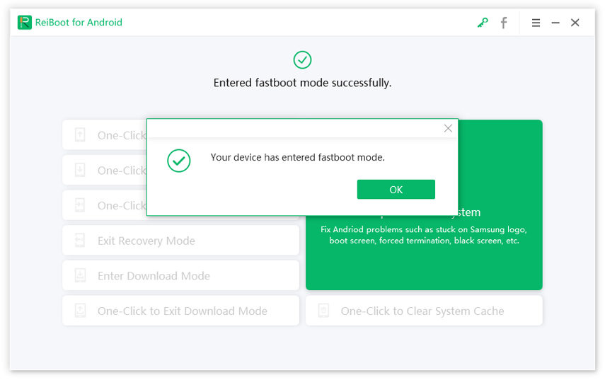 ternoshare reiboot for android entered fastboot mode successgully