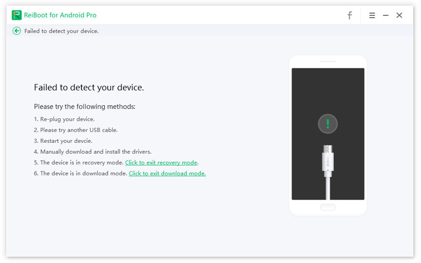 Tenorshare ReiBoot for Android can't detect your device
