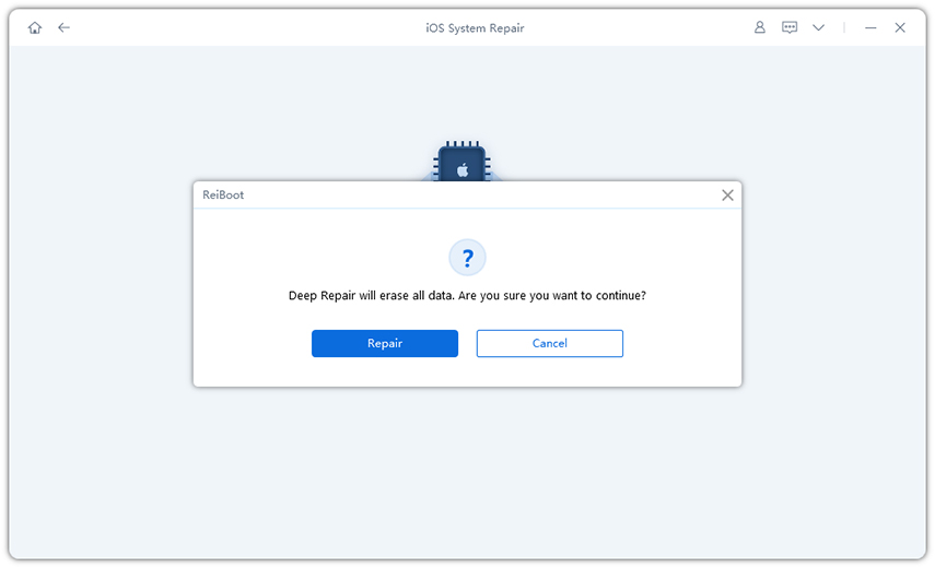 start deep repair in ReiBoot