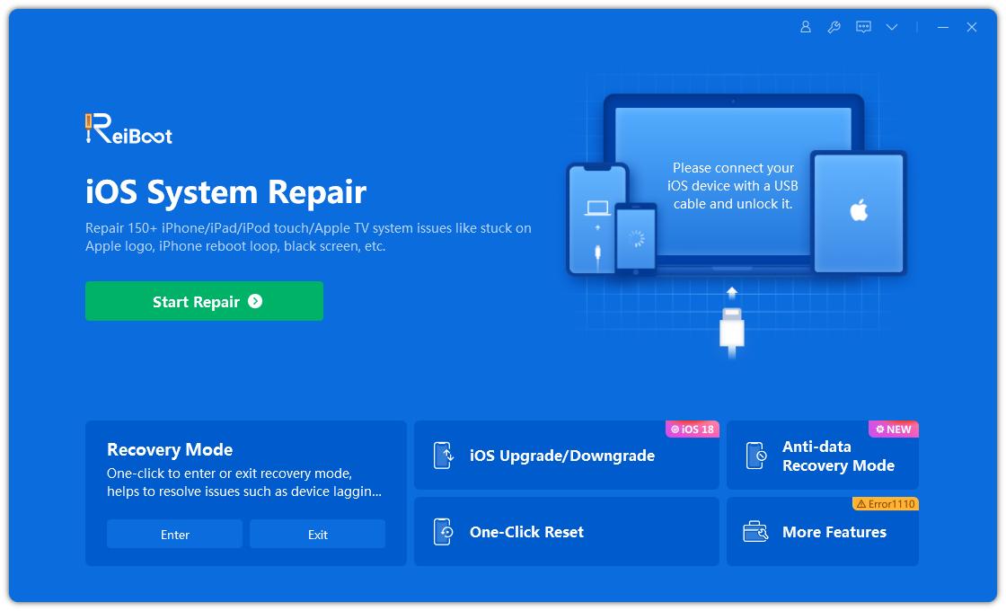 launch reiboot with feature exit recovery mode