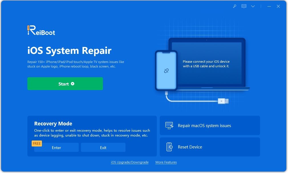 slect reiboot functie reparatie ios systeem