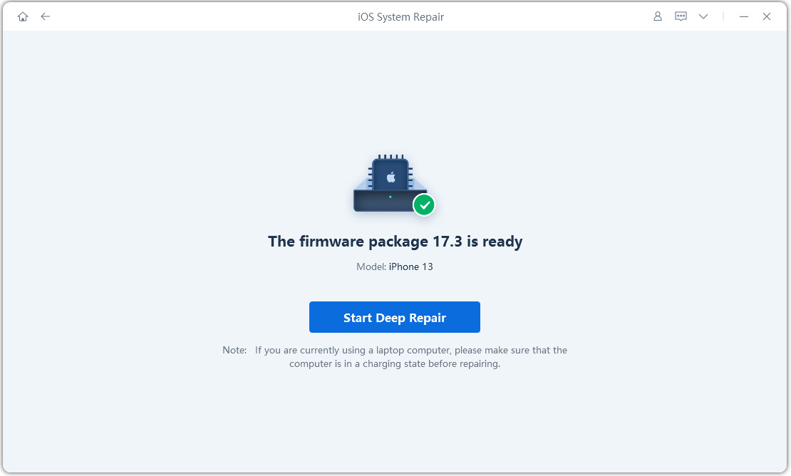 start deep repair in ReiBoot
