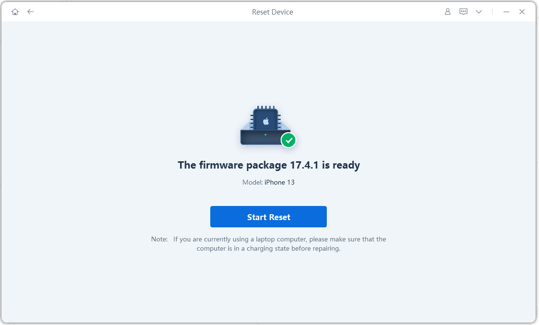 start factory reset iphone with ReiBoot