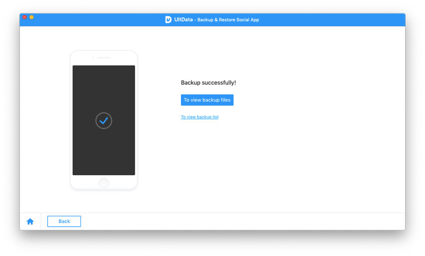 backup social app successfully via UltData