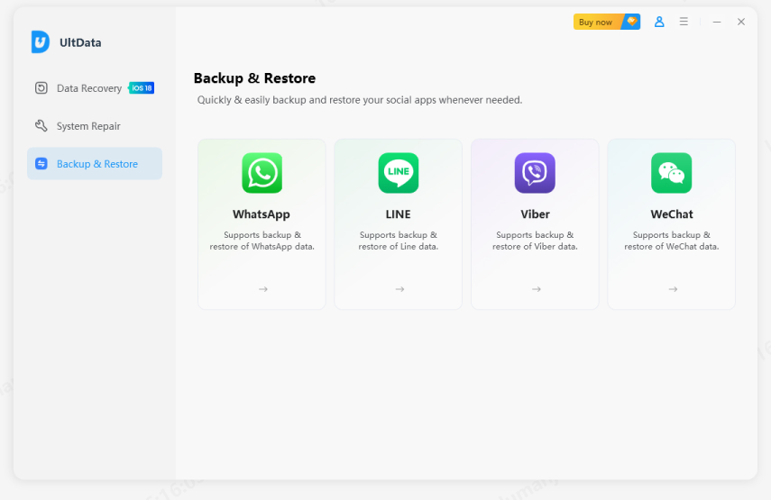 Choose Social App BACKUP and Restore Feature - UltData
