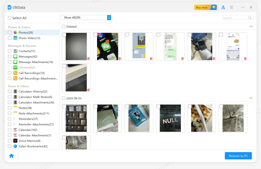 preview photos by dates via UltData