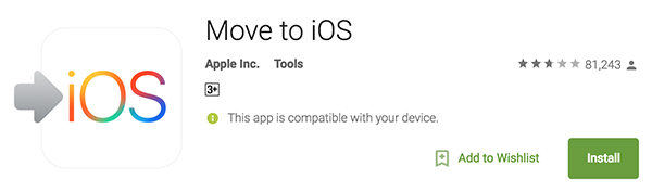 verplaatsen naar ios