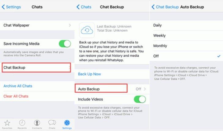 automatische back-up uitschakelen